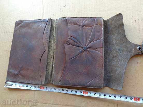 Old leather men's wallet, purse, purse - 7