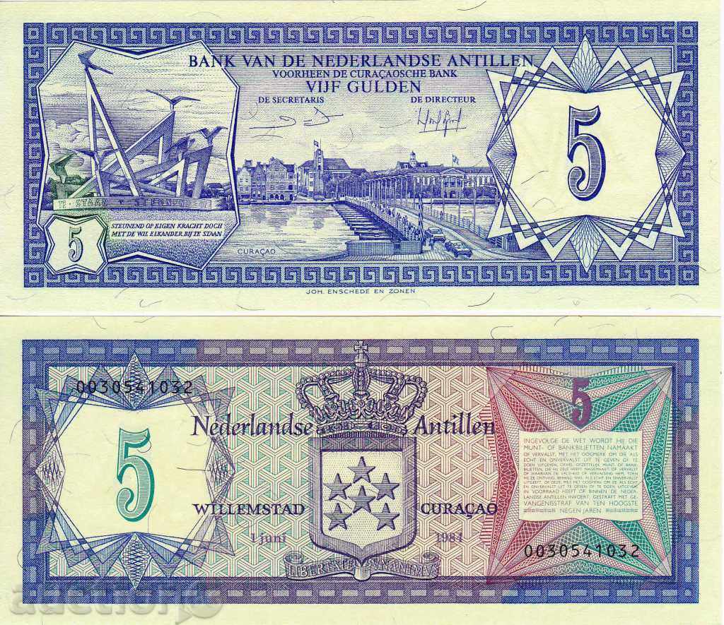 OLANDA Antile / CURAÇAO / - 5 guldeni -1984g-UNC