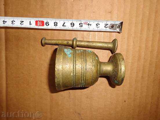 Παράδοση Παλιά χάλκινο κονίαμα - μινιόν με γουδοχέρι