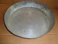 Old double-side tinned copper tray, tray, plateau