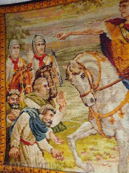 Auction  Old woven carpet wall, painting, wallpaper, 80's 19th century