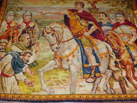 Old woven carpet wall, painting, wallpaper, 80's 19th century - 5