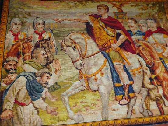 Old woven carpet wall, painting, wallpaper, 80's 19th century - 6