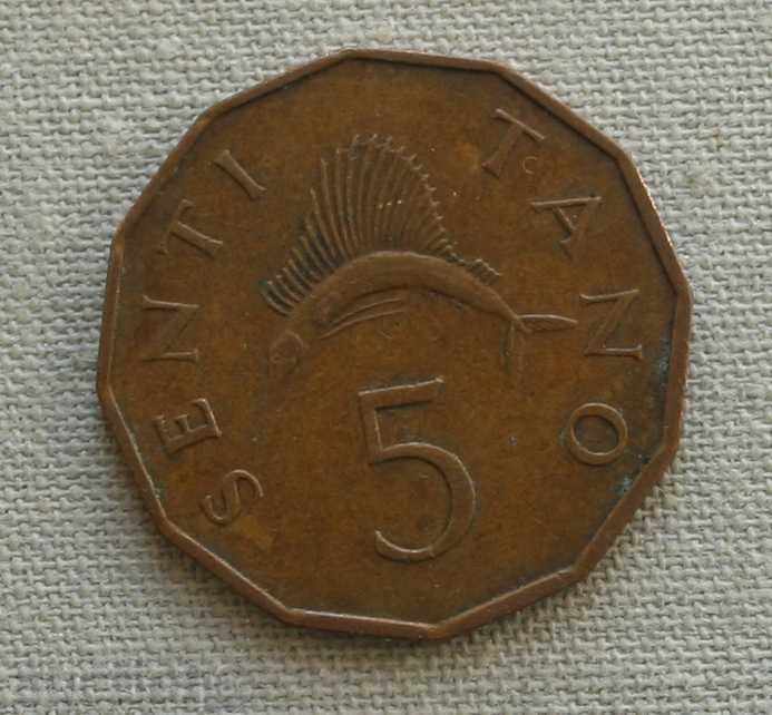 5 цента  1966 Танзания
