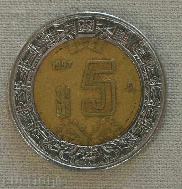5 песо 1997 Мексико