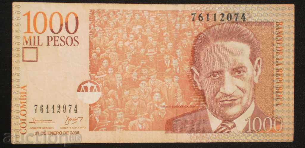 Bill Columbia 1000 Peso 2006 VF rare proiect de lege cu preț € 3.58 | 7.00 BGN Bill Columbia 1000 Peso 2006 VF rare proiect de lege cu preț € 3.58 | 7.00 BGN