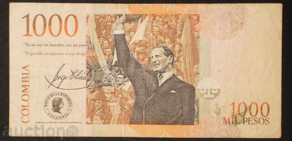 Banknote Colombia 1000 Peso 2006 VF Rare Banknote