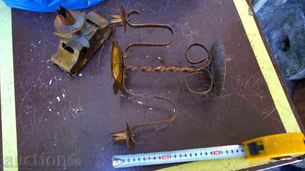 5743. HAND MADE BATTERY CANDLE HOLDED DATED - 5 5743. HAND MADE BATTERY CANDLE HOLDED DATED - 5