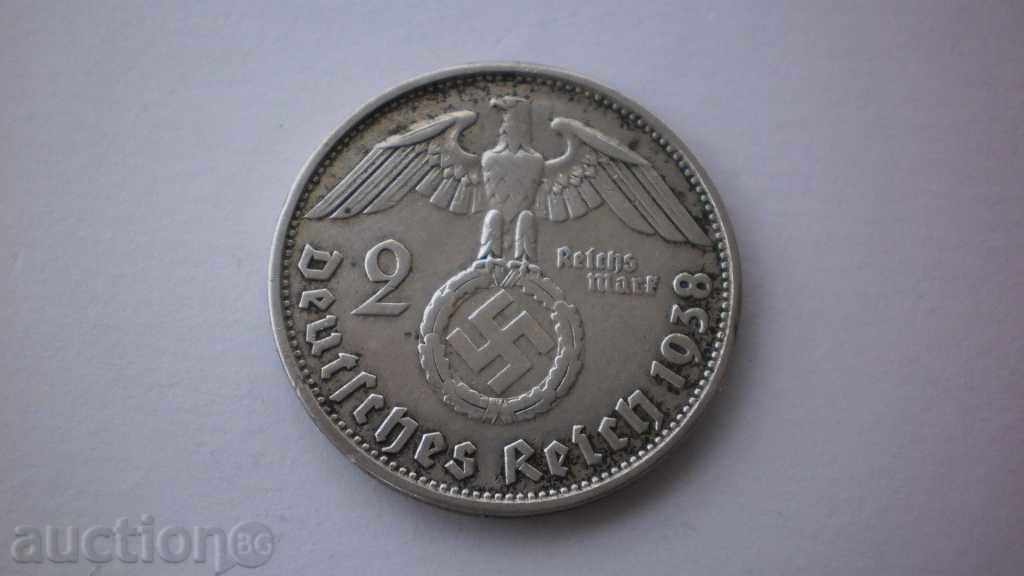 Германия III Райх 2 Марки 1938 В Рядка Монета