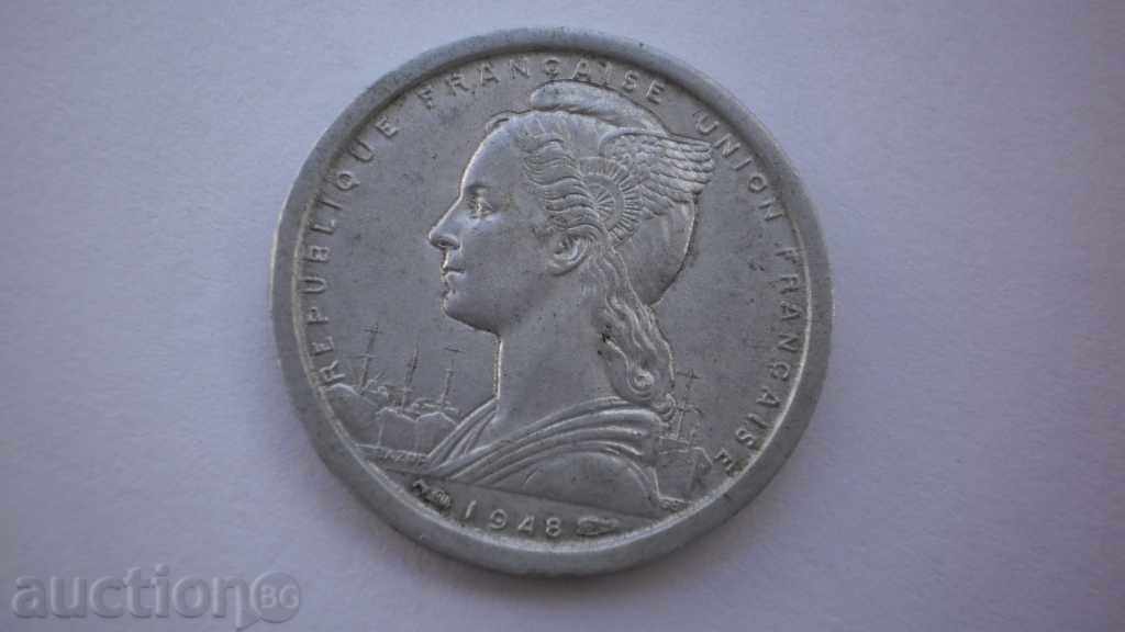 Franța - Saint Pierre și Miquelon 1Franc 1948 Monedă foarte rară cu preț € 17.90 | 35.01 BGN