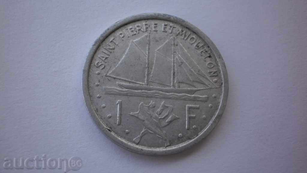 France - Saint Pierre and Miquelon 1Franc 1948 Very Rare Coin