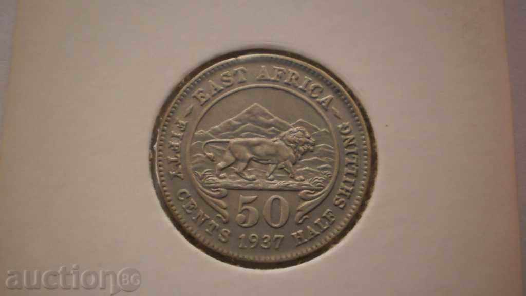 Източна Африка Сребърни ½ Шилинг 1937 Рядка Монета