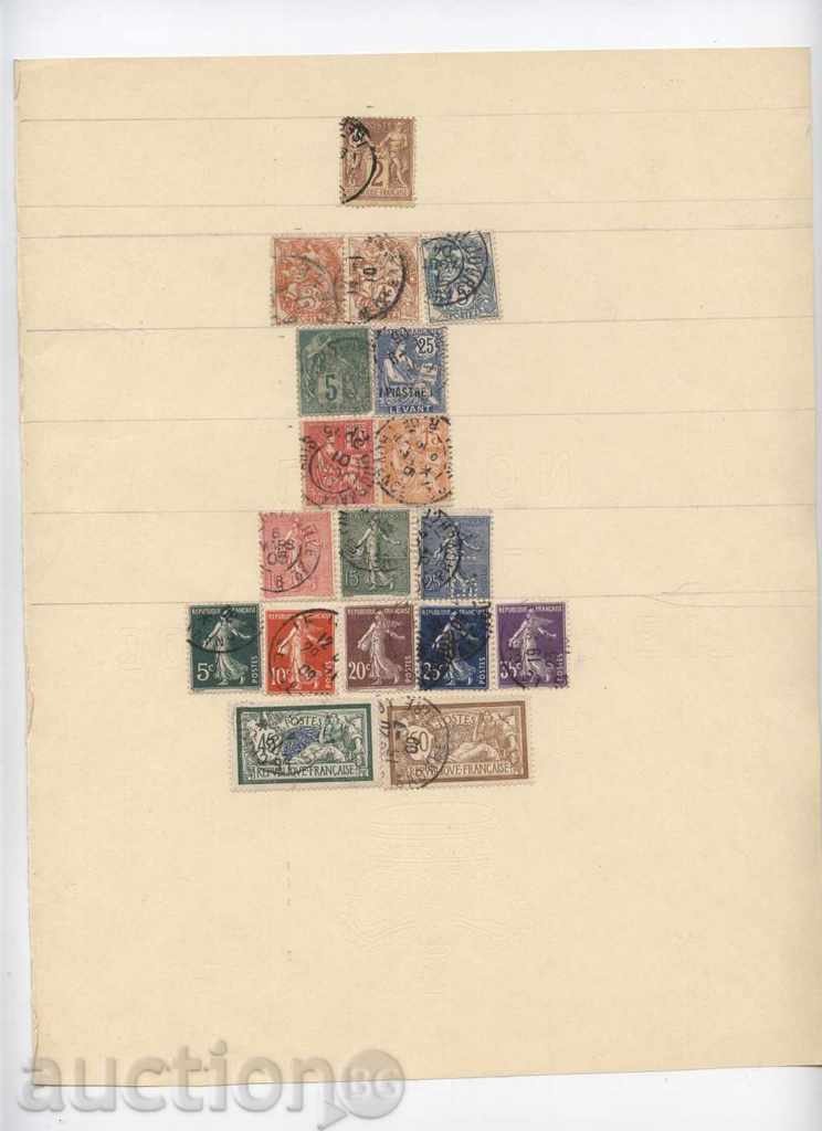 лот марки Франция от 1877г  до 1920г