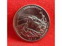 SUA: 1/4 Dollar 2014 - Parcul "Shenandoah" litera "D"