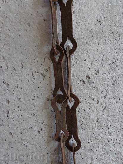 Παράδοση Παλιά πλαστά αλυσίδα τζάκι, σφυρήλατο σίδερο γάντζο, κρεμάστρα Παράδοση Παλιά πλαστά αλυσίδα τζάκι, σφυρήλατο σίδερο γάντζο, κρεμάστρα