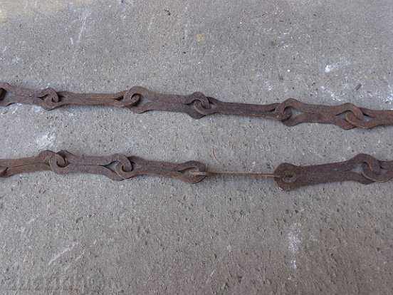 Παλιά πλαστά αλυσίδα τζάκι, σφυρήλατο σίδερο γάντζο, κρεμάστρα - 5 Παλιά πλαστά αλυσίδα τζάκι, σφυρήλατο σίδερο γάντζο, κρεμάστρα - 5