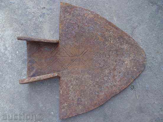 Old wrought plow with engravings, plow, lemish - 7