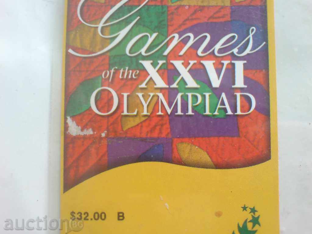 Auction Olympic ticket Atlanta 96 - unused Auction Olympic ticket Atlanta 96 - unused
