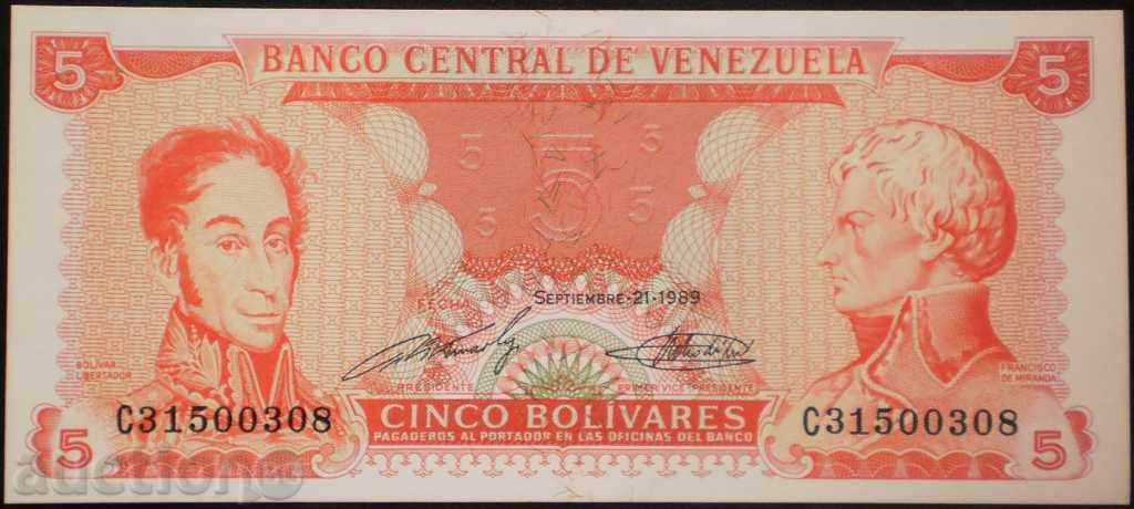 Venezuela 5 bancnote Bolivia 1989 UNC cu preț € 2.05 | 4.01 BGN
