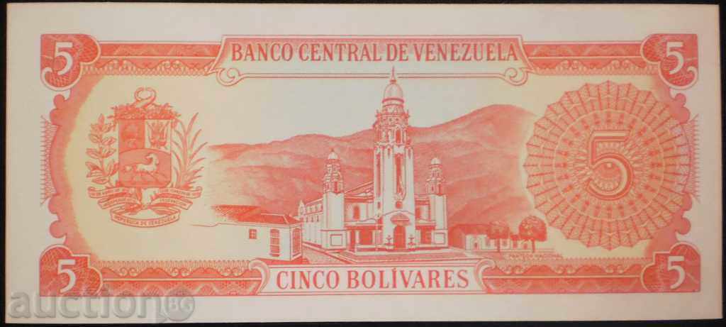 Banknote Venezuela 5 Bolivian 1989 UNC