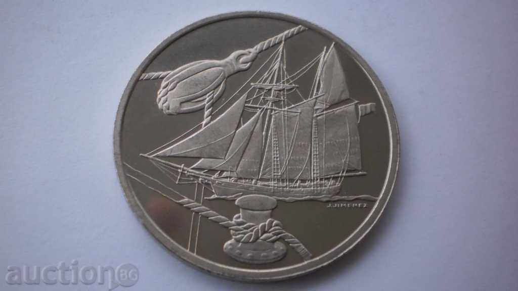 Холандия - Кораб 5 Гулден 2000 UNC Рядка Монета