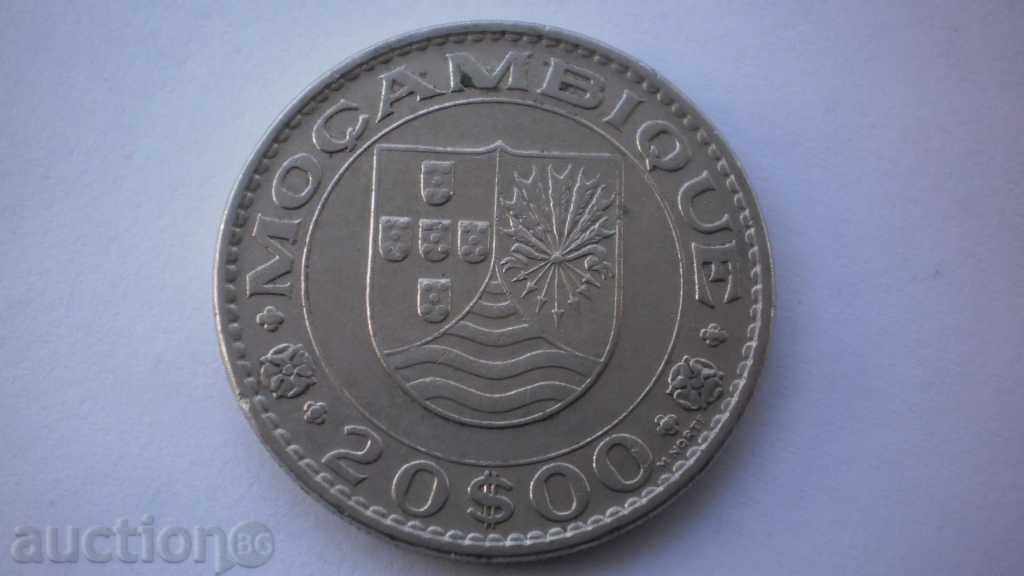 Moşambík 20 Eskúdo 1971 Rare Coin