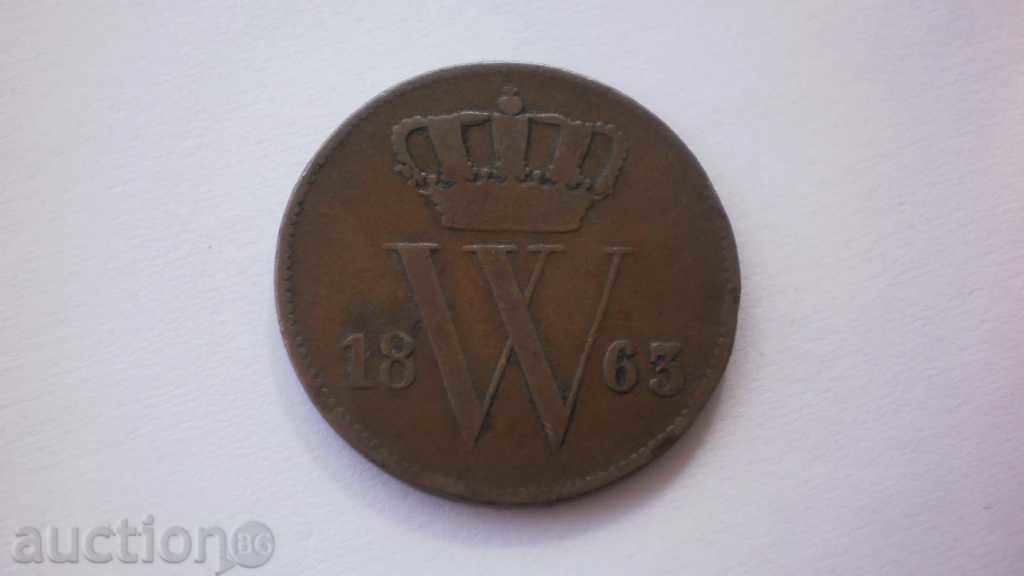 Țările de Jos 1 cent 1863 moneda destul de rare cu preț € 7.67 | 15.00 BGN