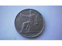 Italy 1 Pound 1922 R Rare Coin