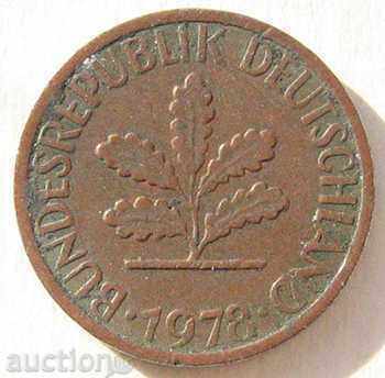 Germania RF 1 pfennig 1978 J / RFG 1 pfennig 1978 J cu preț € 0.26 | 0.51 BGN