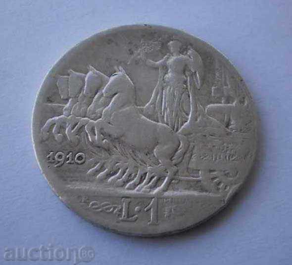 Italia Silver Lyra 1910. rare monede - 5