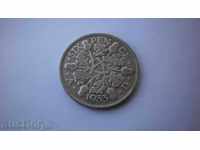 Англия 6 Пенс 1933 Рядка Монета
