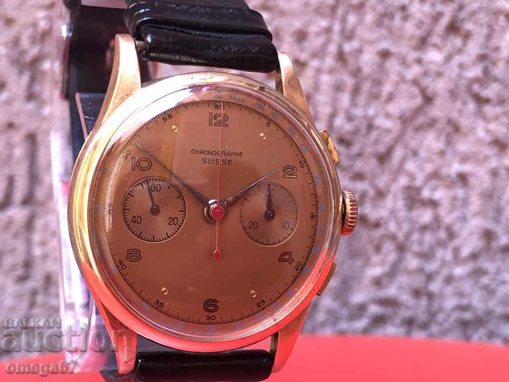 Licitație Ceas de aur cronograf CHRONOGRAPHE SUISSE Licitație Ceas de aur cronograf CHRONOGRAPHE SUISSE