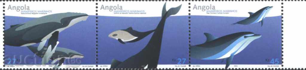 Чисти марки  Фауна Морски бозайници, Китове 2004 от Ангола