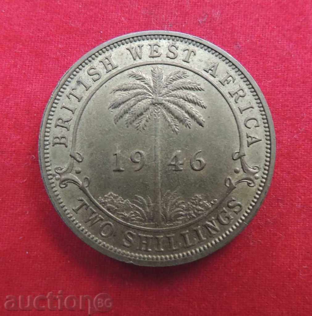 2 Shillings 1946 British West Africa - QUALITY -