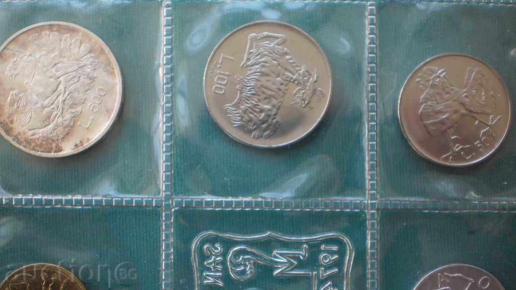 Livrarea SAN MARINO cu Set de Mint de Argint Bee 1974 SAN MARINO