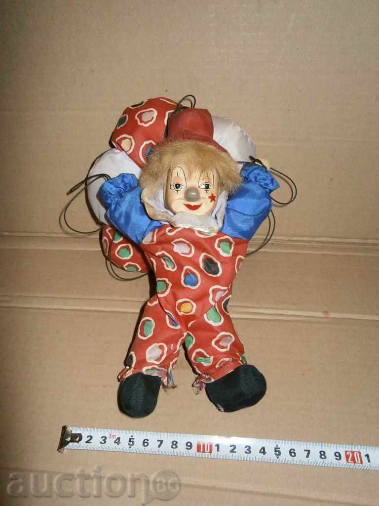 Delivery of doll clown parachutist porcelain handmade