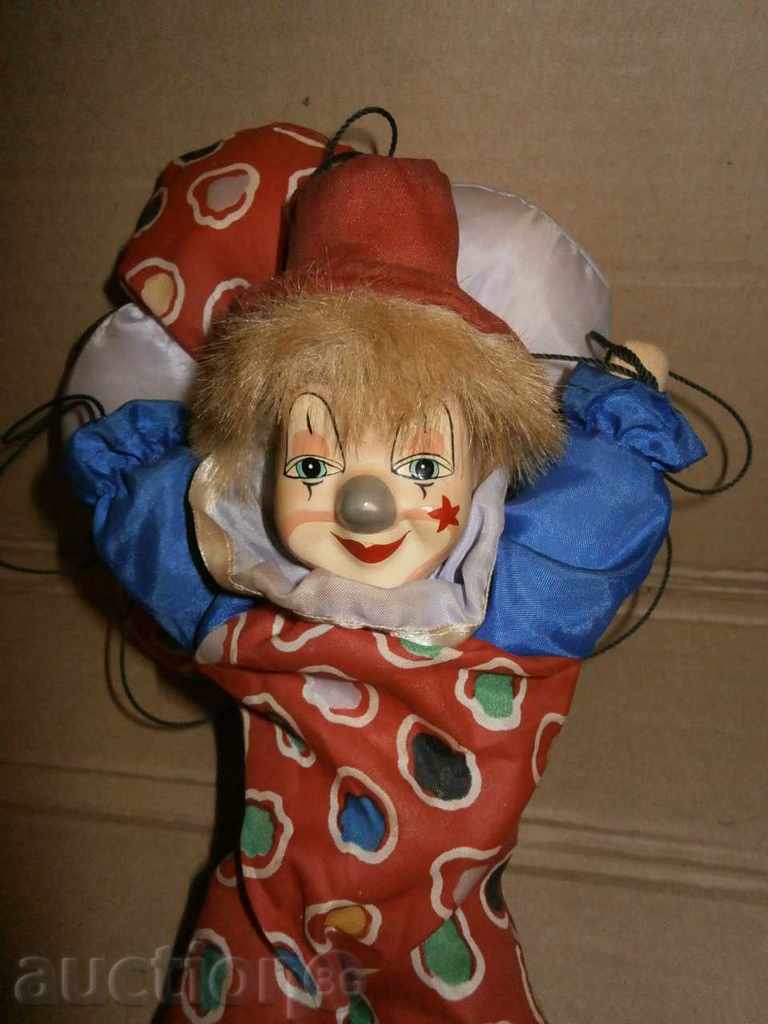 doll clown parachutist porcelain handmade - 5