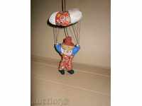 doll clown parachutist porcelain handmade