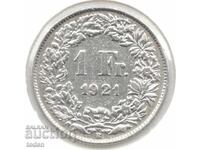 Switzerland - 1 Franc - 1921 B - KM# 24 - Silver