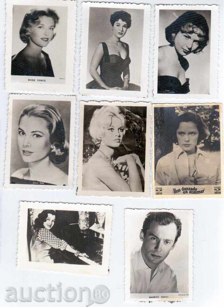 8pcs. MINIMUM PICTURES OF KINOARTISTS (1) FROM THE STRINGS-1955