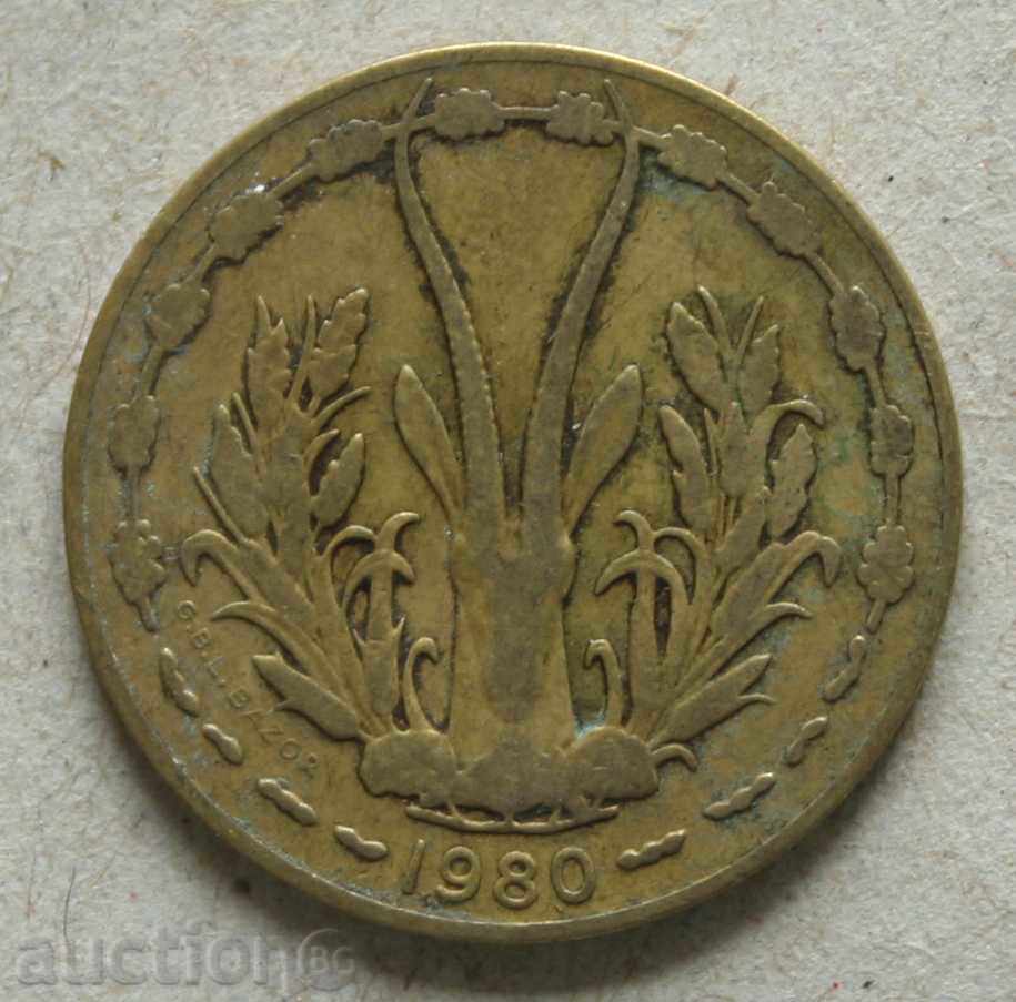 10 franci 1980 Statele din Africa de Vest cu preț € 0.51 | 1.00 BGN