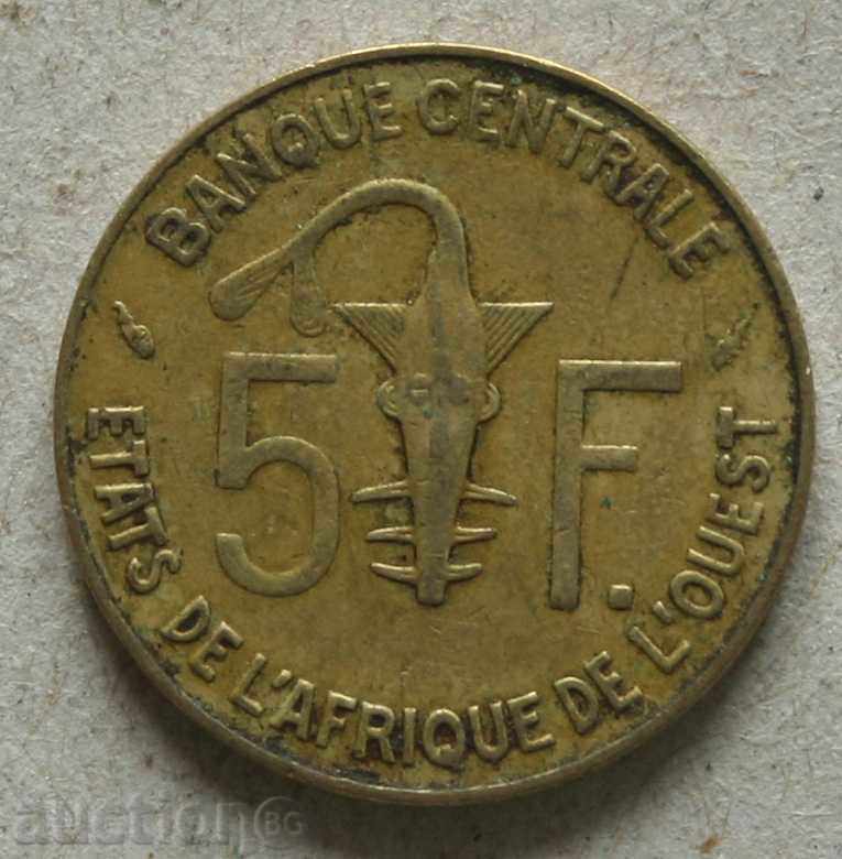 5 franci 1984 Statele din Africa de Vest