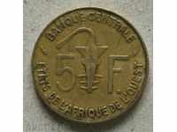 5 φράγκα 1984 κράτη της Δυτικής Αφρικής