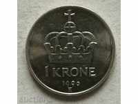 1 coroană 1990 Norvegia excelentă