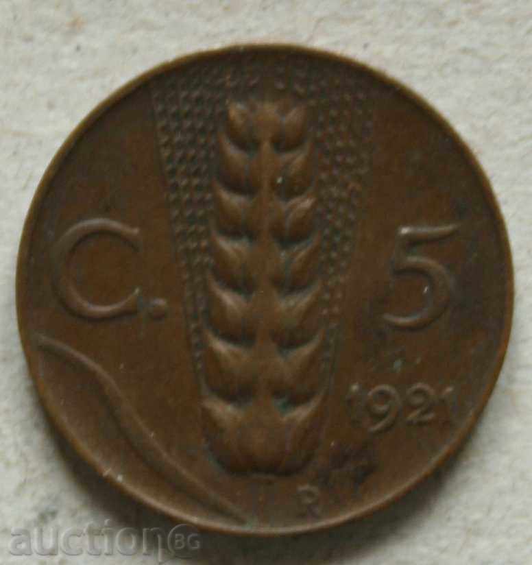 5 centime 1921 Italia