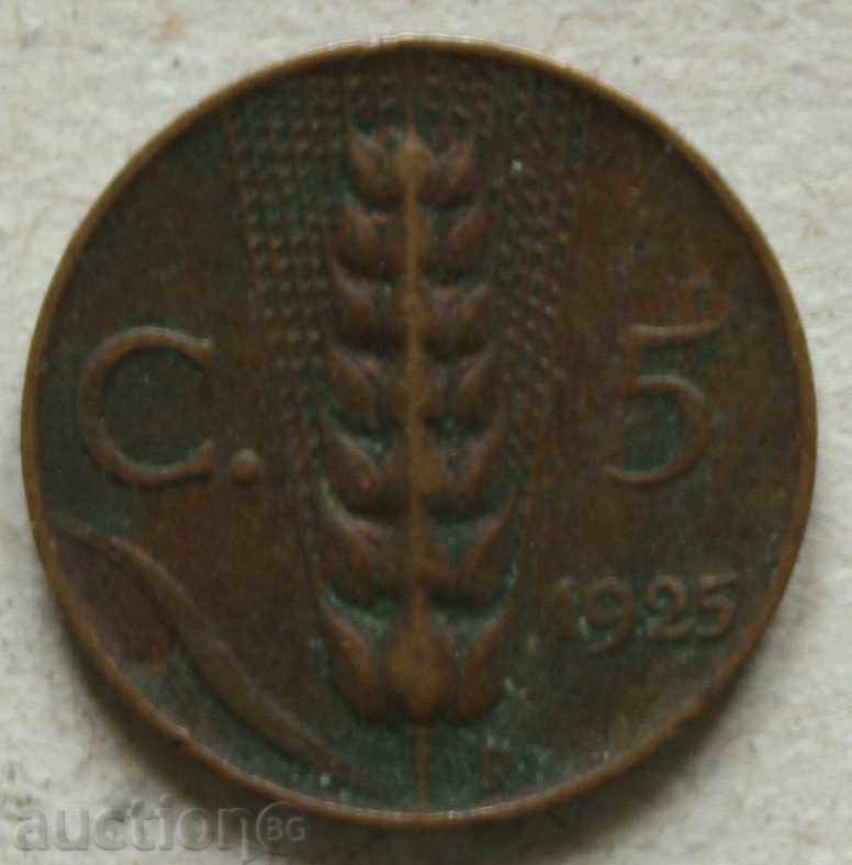 5 centimes 1925 στην Ιταλία