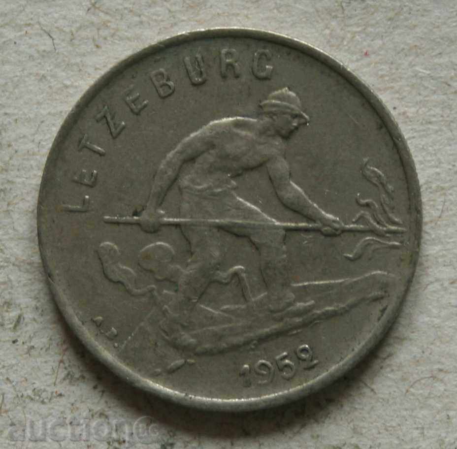 1 franc 1952 Luxemburg cu preț € 0.77 | 1.51 BGN