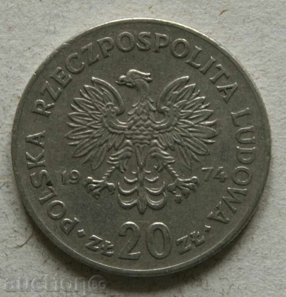 20 zloty 1974 Poland-newcomer