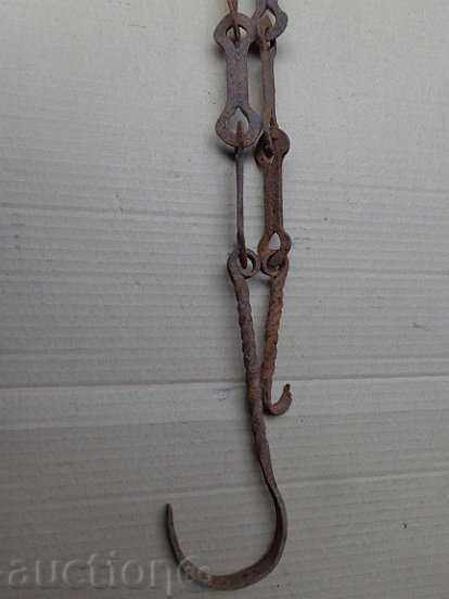 cârlig Vechi lanț forjate, focar cuier - 5