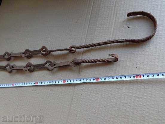 cârlig Vechi lanț forjate, focar cuier - 6